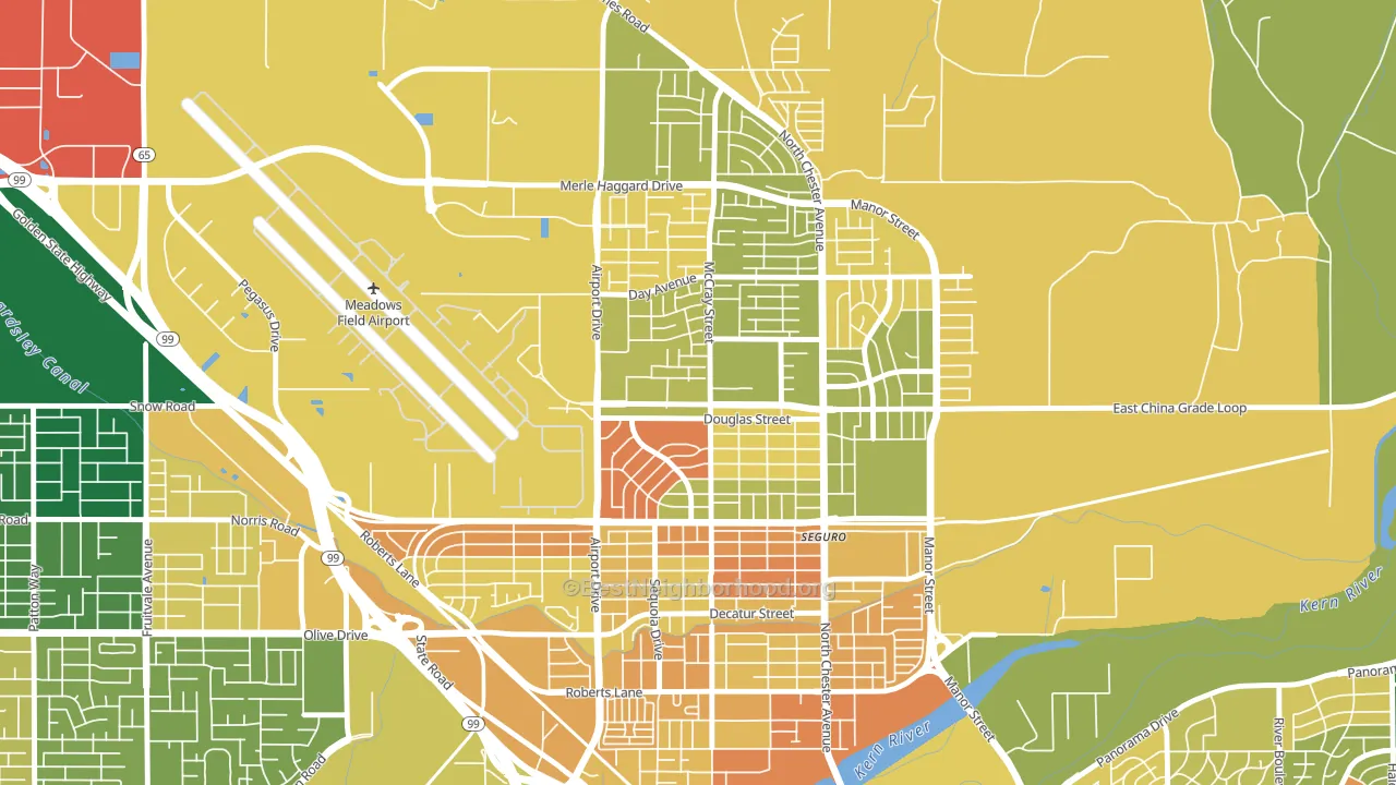 North Country Meadows, Oildale, CA block-group voter-turnout map