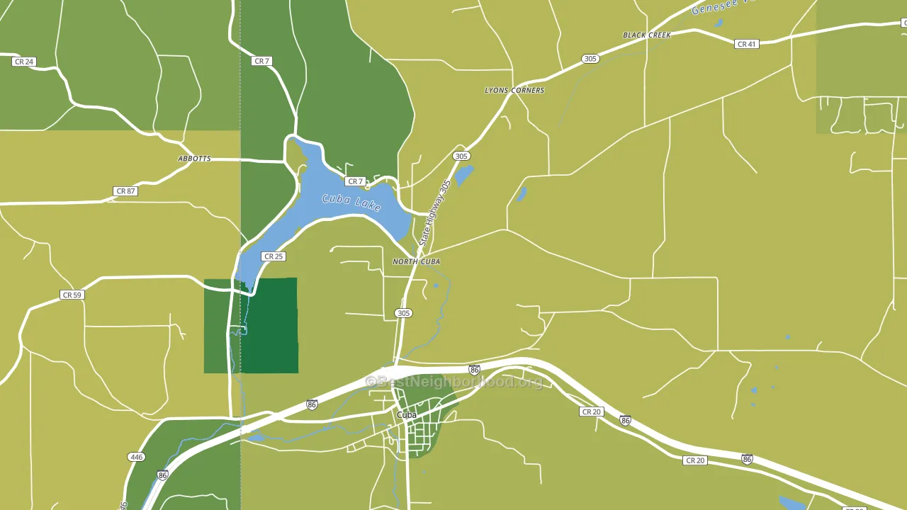 North Cuba, NY block-group voter-turnout map