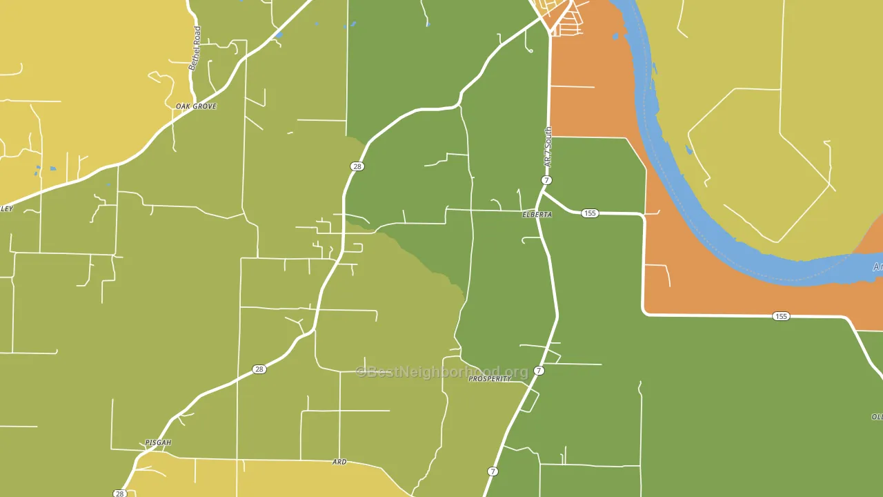 North Dardanelle, AR block-group voter-turnout map