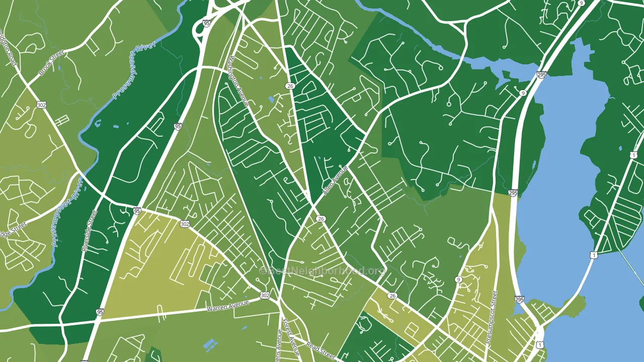 North Deering, Portland, ME block-group voter-turnout map
