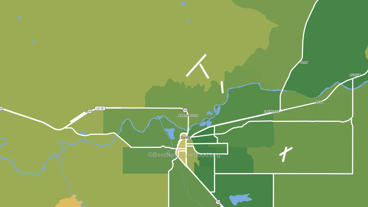 North Delta, CO block-group voter-turnout map