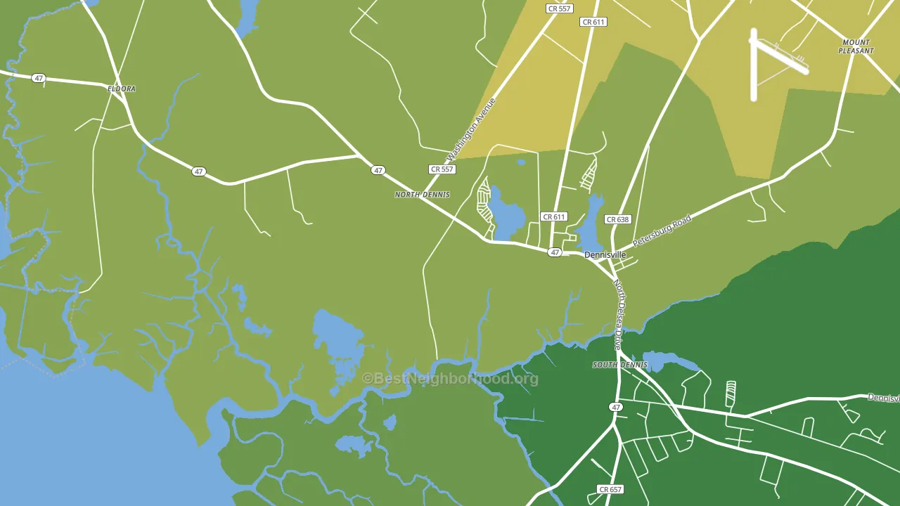 North Dennis, NJ block-group voter-turnout map