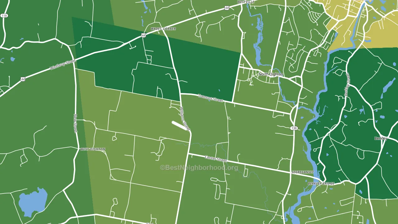 North Dighton, MA block-group voter-turnout map