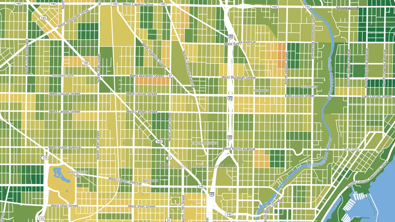 North Division, Milwaukee, WI block-group voter-turnout map