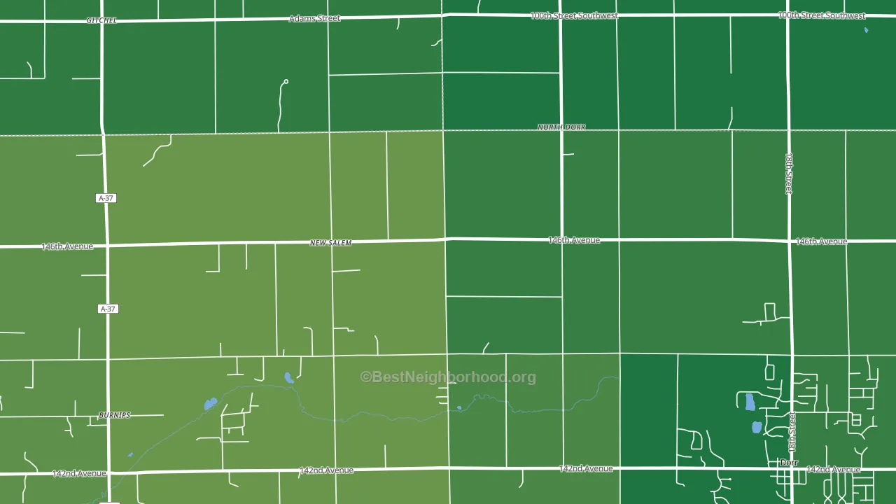 North Dorr, MI block-group voter-turnout map