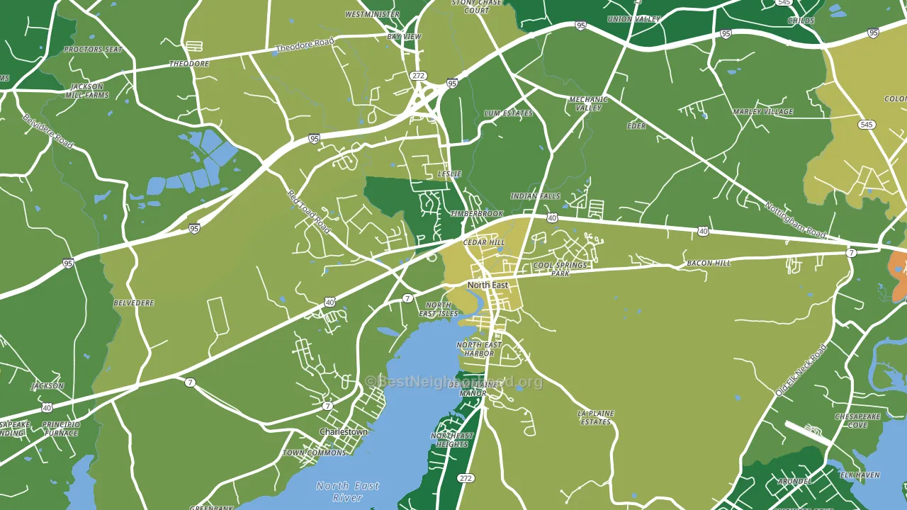 North East, MD block-group voter-turnout map
