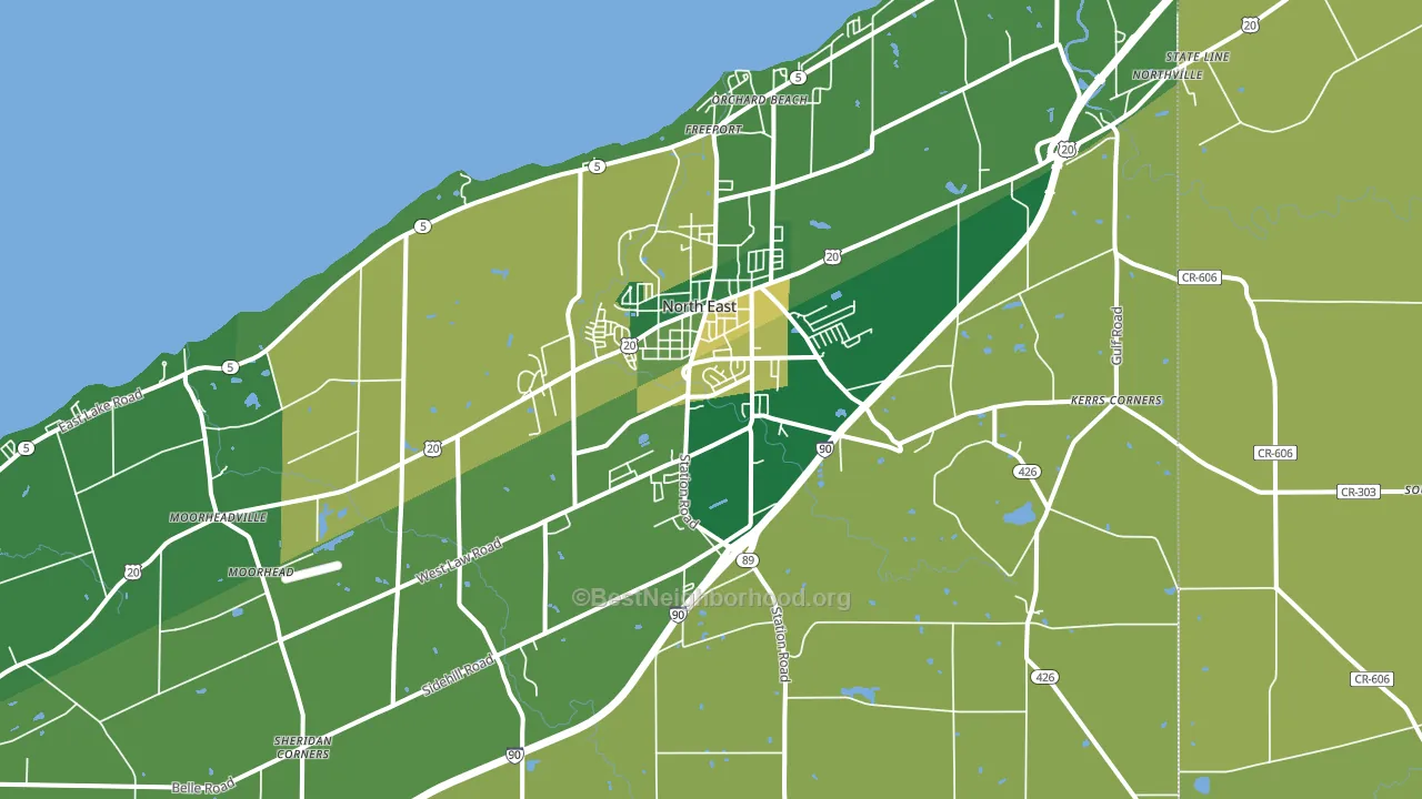 North East, PA block-group voter-turnout map