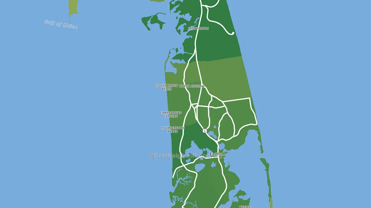 North Eastham, MA block-group voter-turnout map