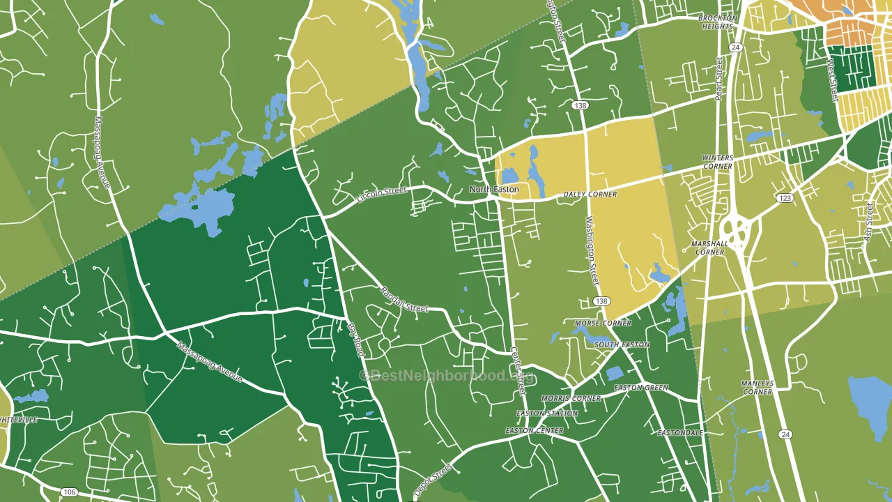 North Easton, MA block-group voter-turnout map