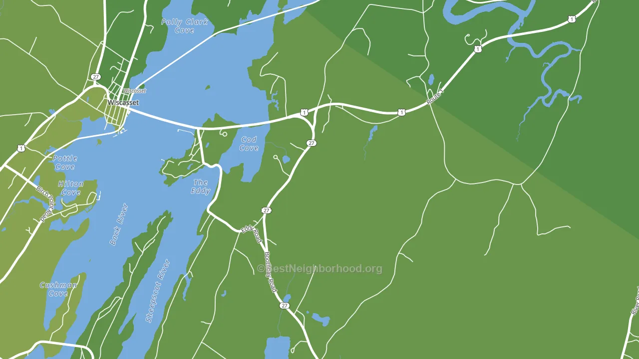 North Edgecomb, ME block-group voter-turnout map