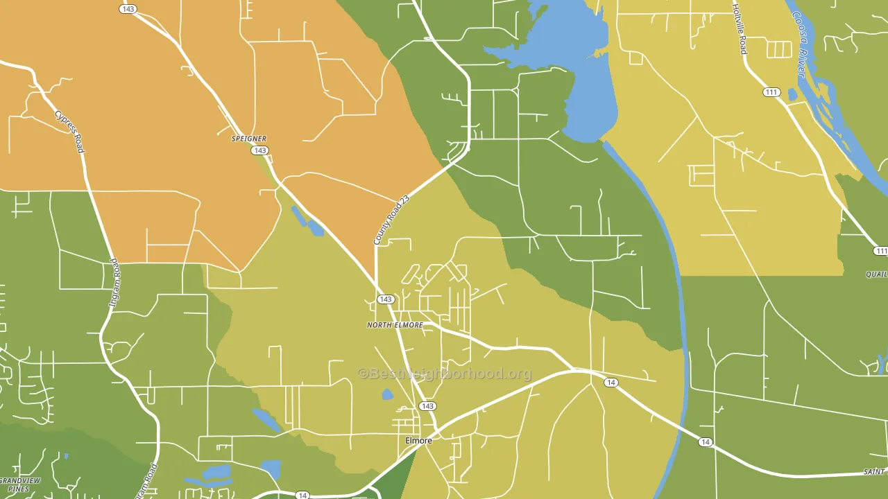 North Elmore, AL block-group voter-turnout map