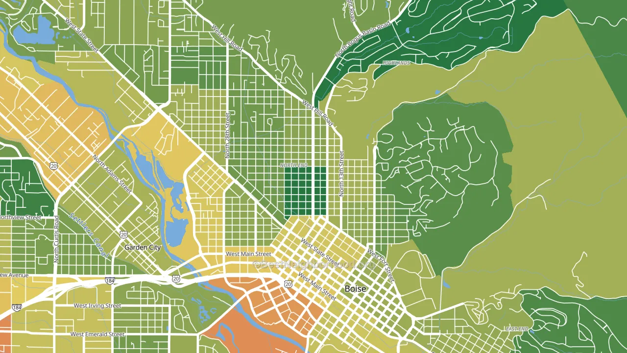 North End, Boise, ID block-group voter-turnout map