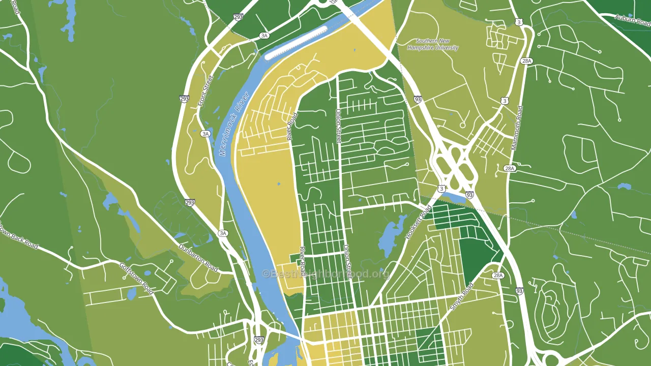 North End Manchester, Manchester, NH block-group voter-turnout map