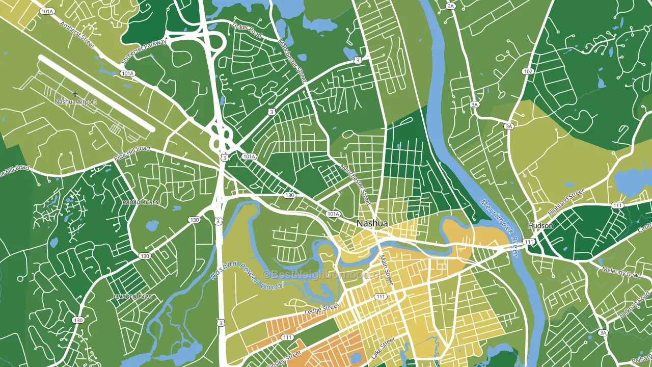 North End, Nashua, NH block-group voter-turnout map