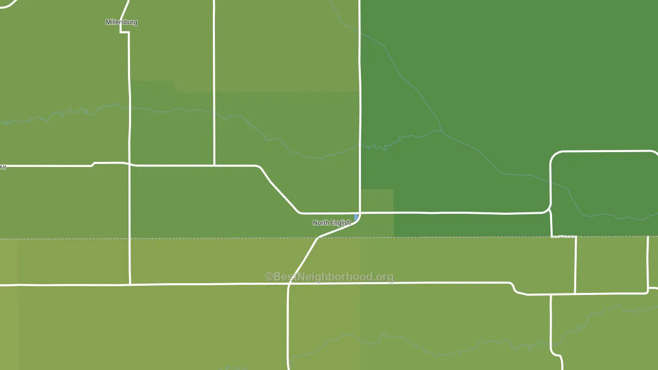 North English, IA block-group voter-turnout map