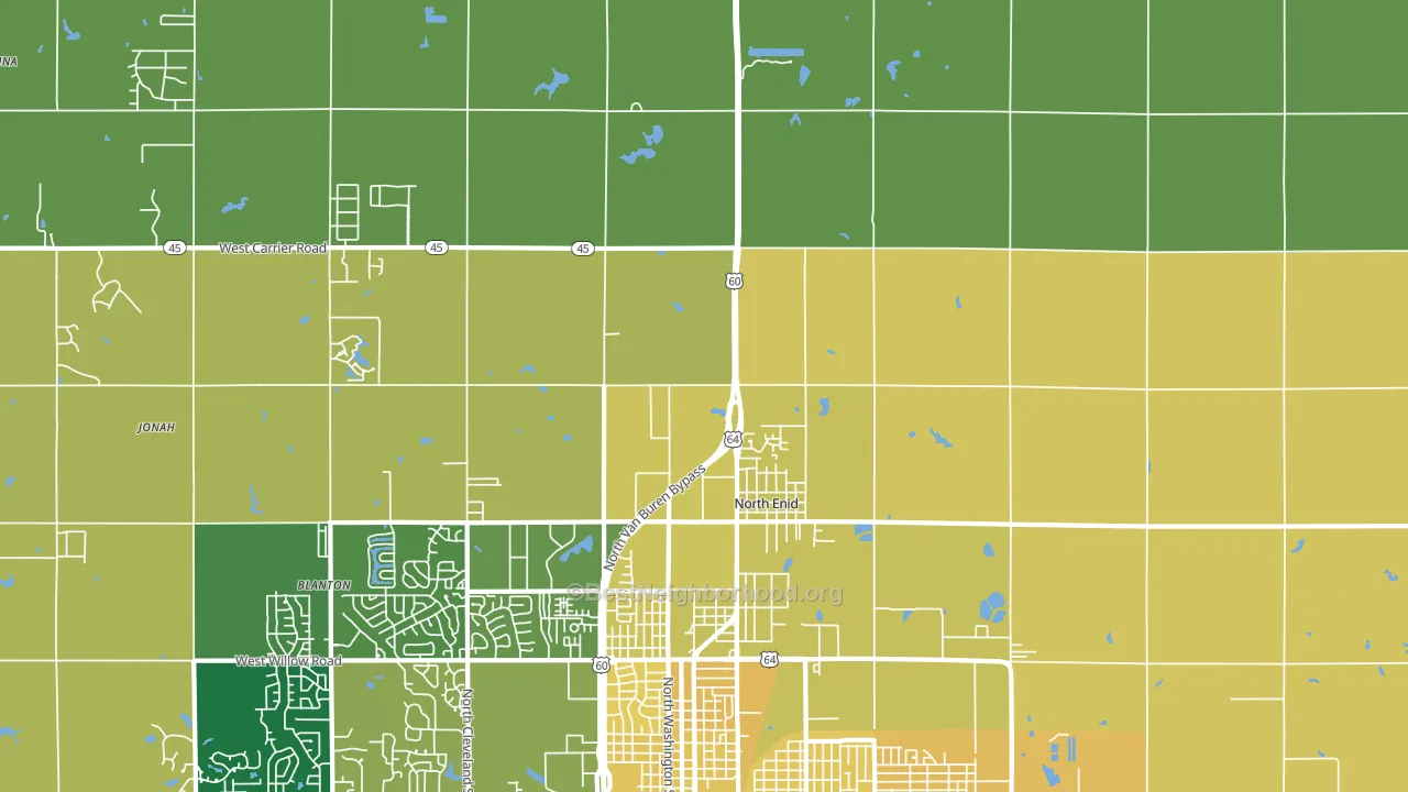 North Enid, OK block-group voter-turnout map