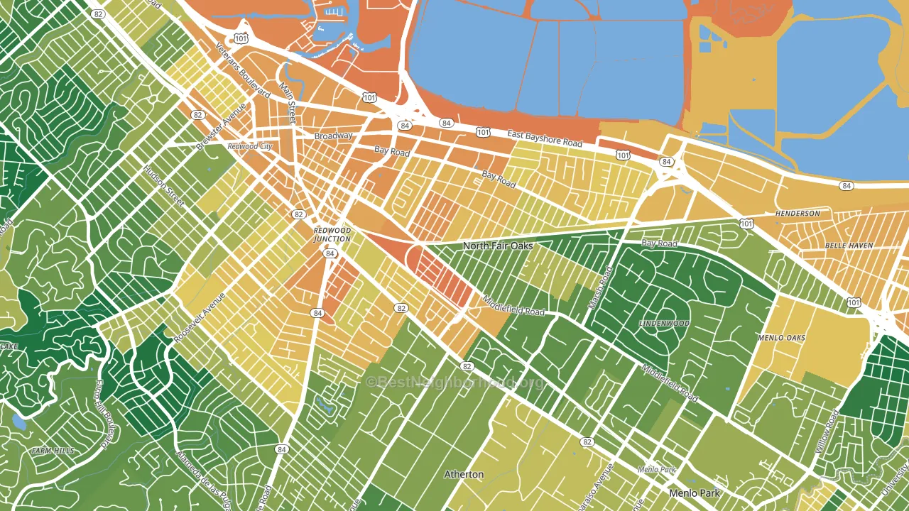 North Fair Oaks, CA block-group voter-turnout map