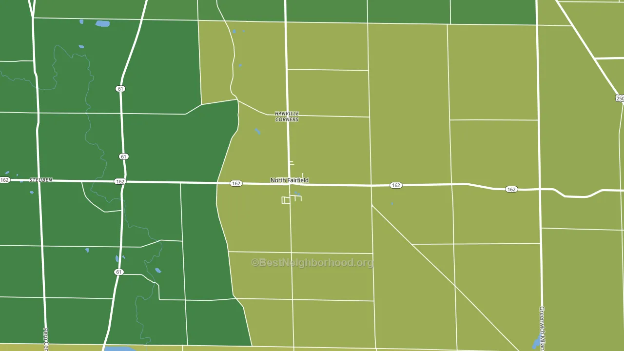 North Fairfield, OH block-group voter-turnout map