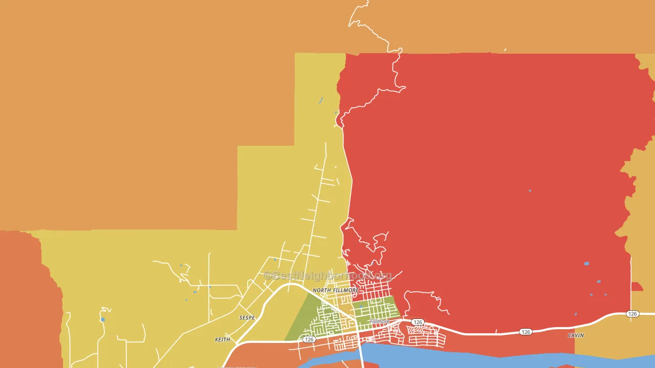 North Fillmore, CA block-group voter-turnout map