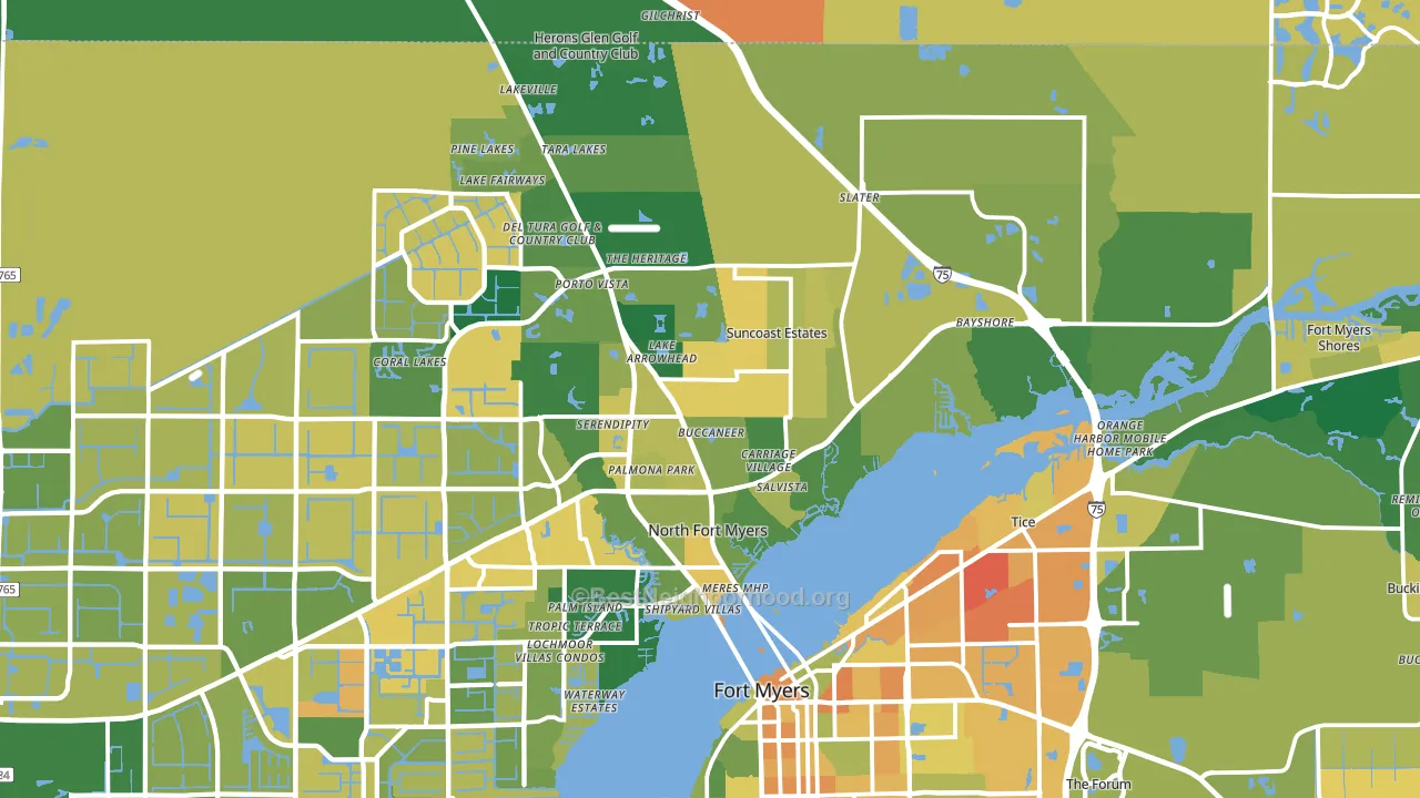 North Fort Myers, FL block-group voter-turnout map