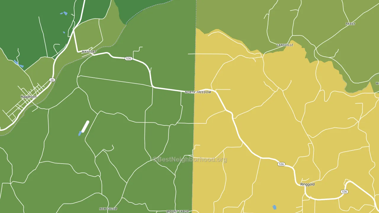 North Freedom, PA block-group voter-turnout map