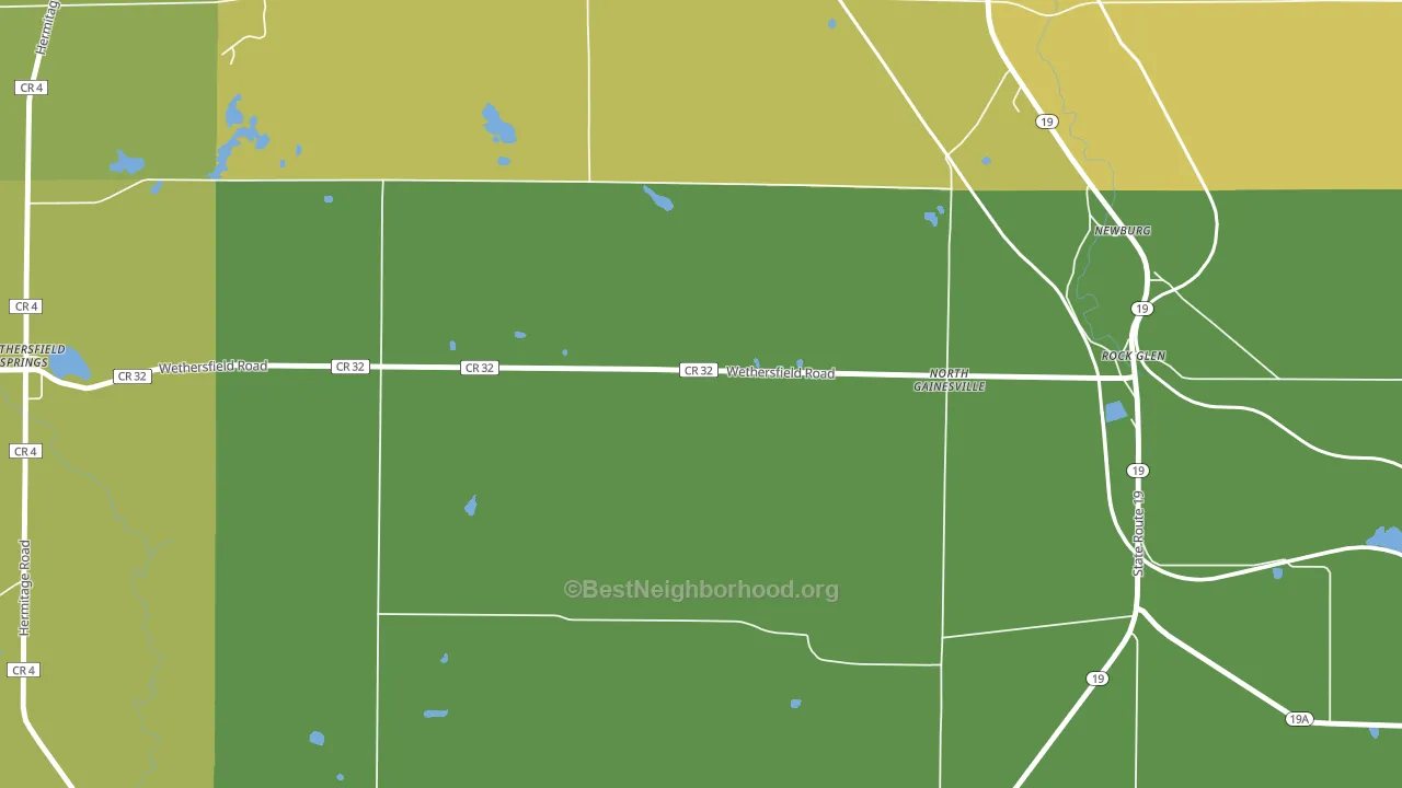 North Gainesville, NY block-group voter-turnout map