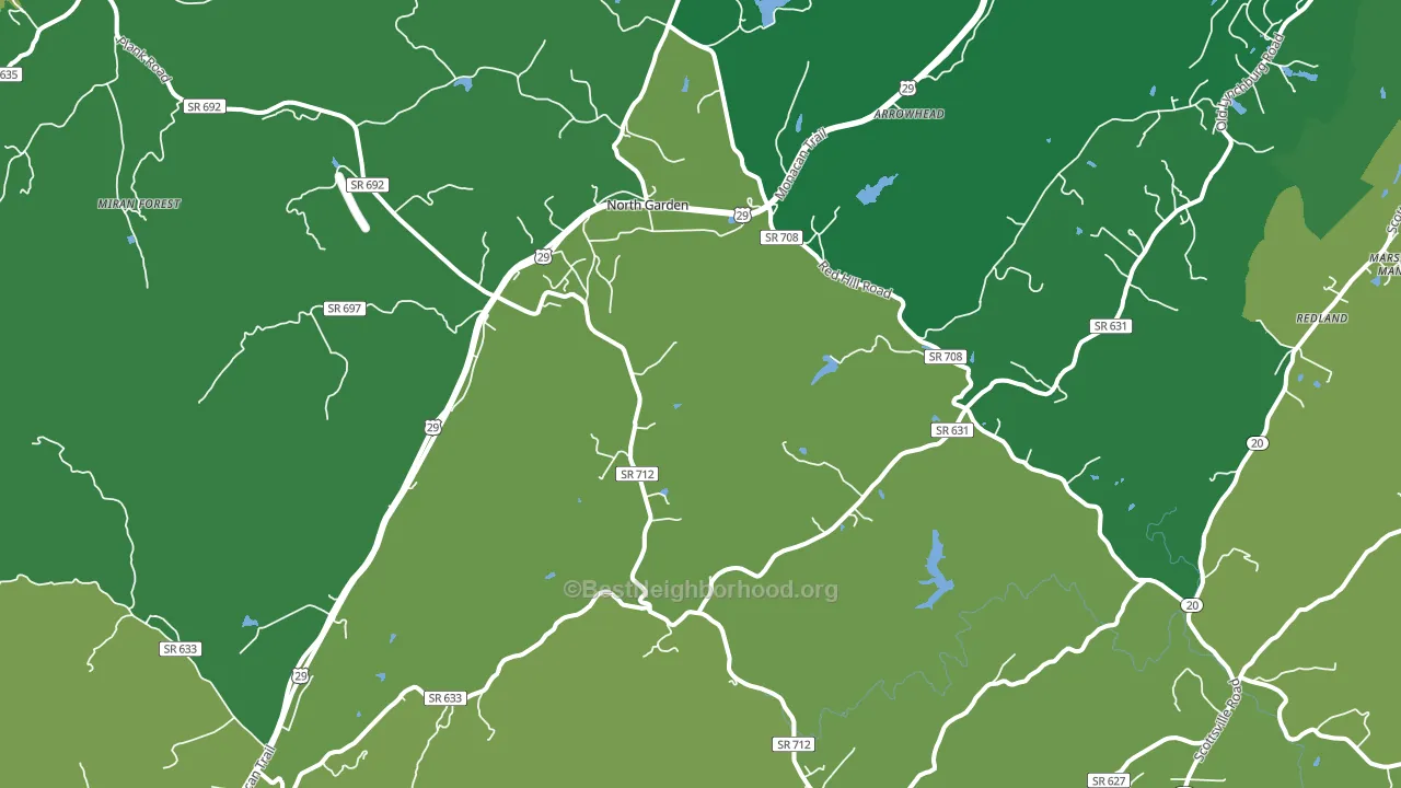 North Garden, VA block-group voter-turnout map