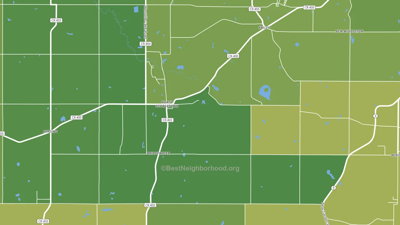 North Georgetown, OH block-group voter-turnout map