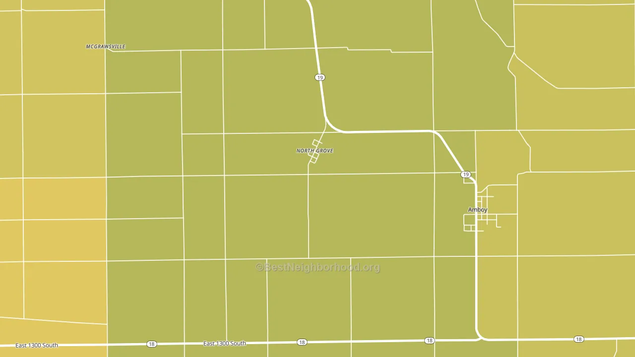 North Grove, IN block-group voter-turnout map