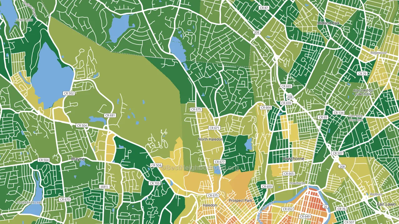 North Haledon, NJ block-group voter-turnout map