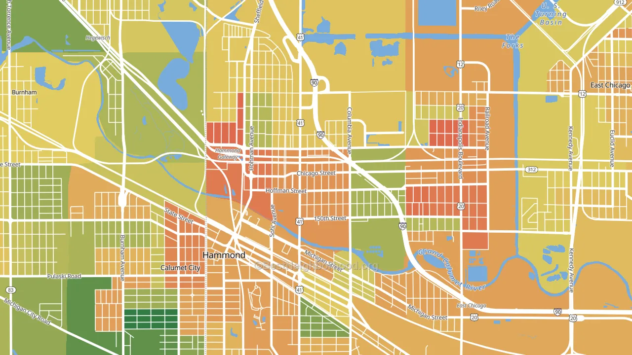 North Hammond, Hammond, IN block-group voter-turnout map