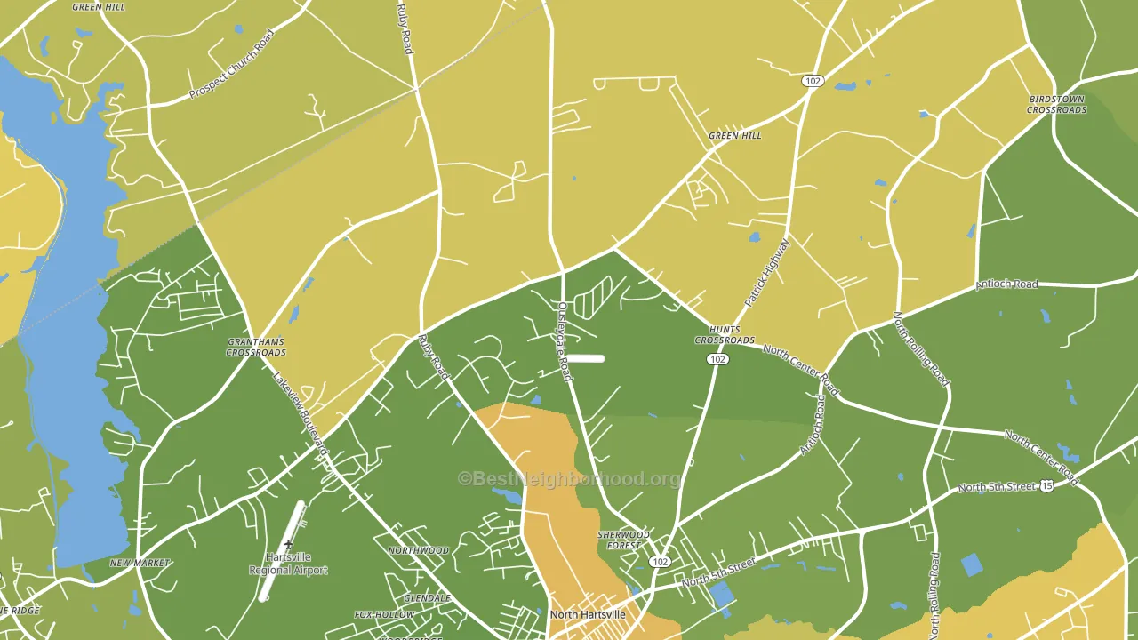 North Hartsville, SC block-group voter-turnout map