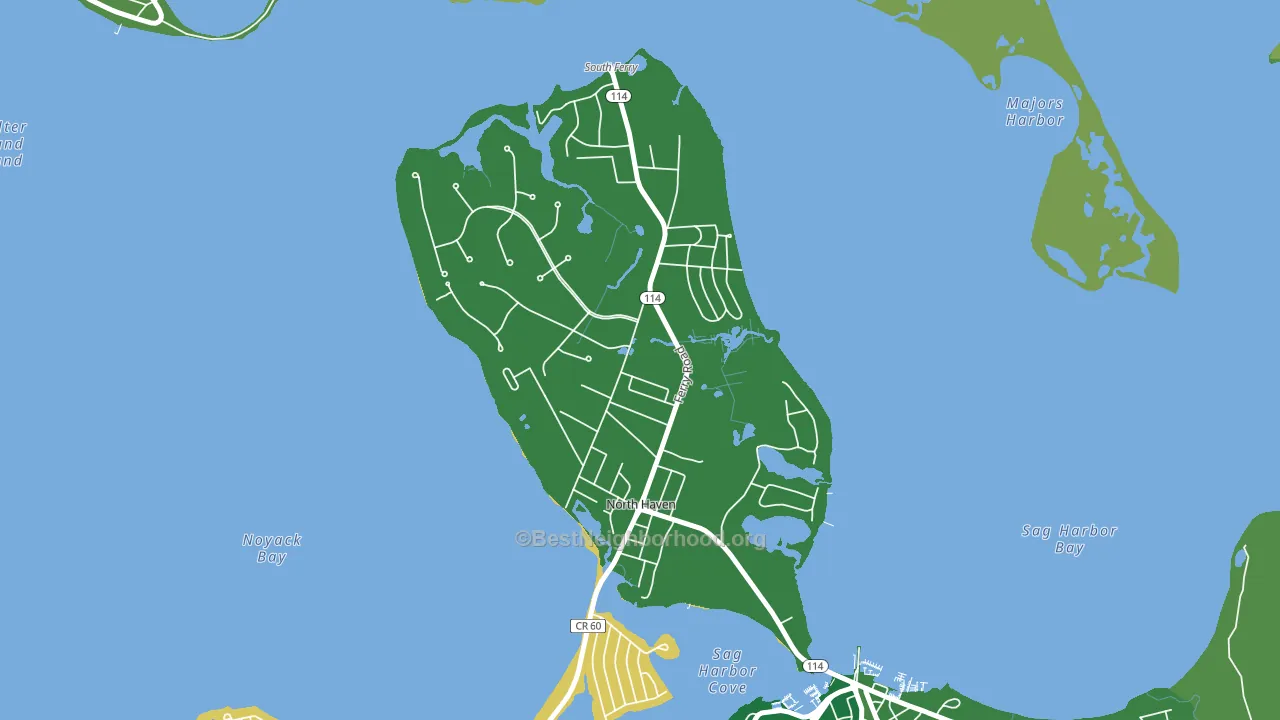 North Haven, NY block-group voter-turnout map