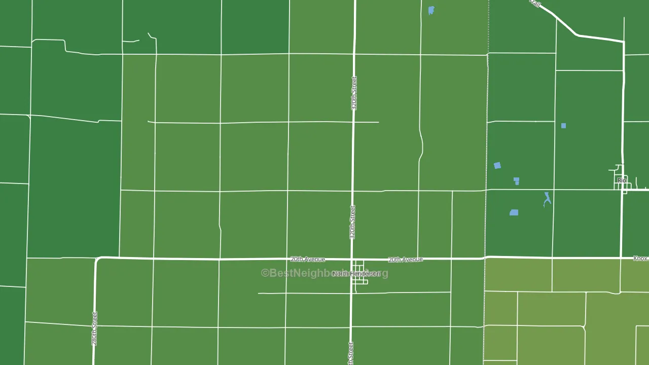 North Henderson, IL block-group voter-turnout map
