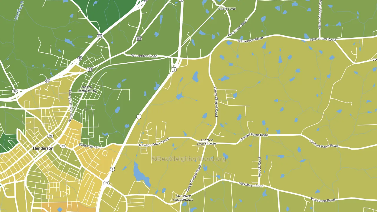 North Henderson, NC block-group voter-turnout map
