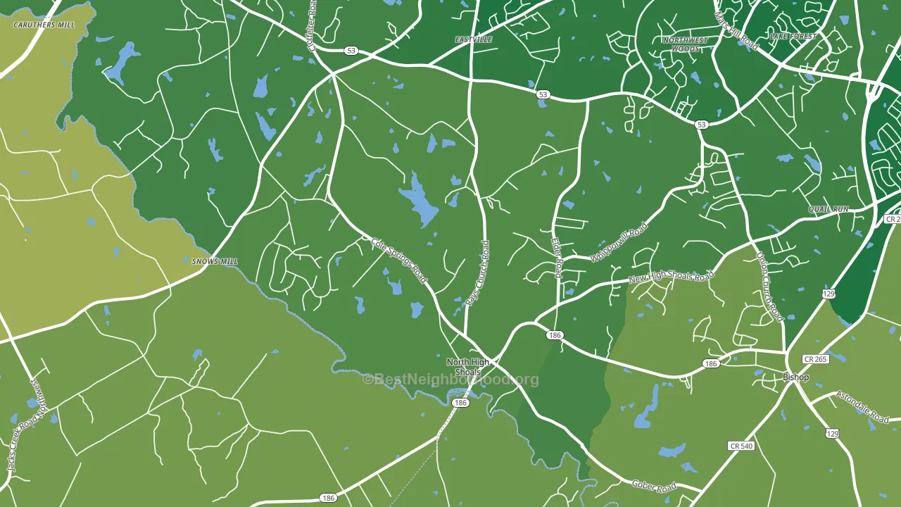 North High Shoals, GA block-group voter-turnout map