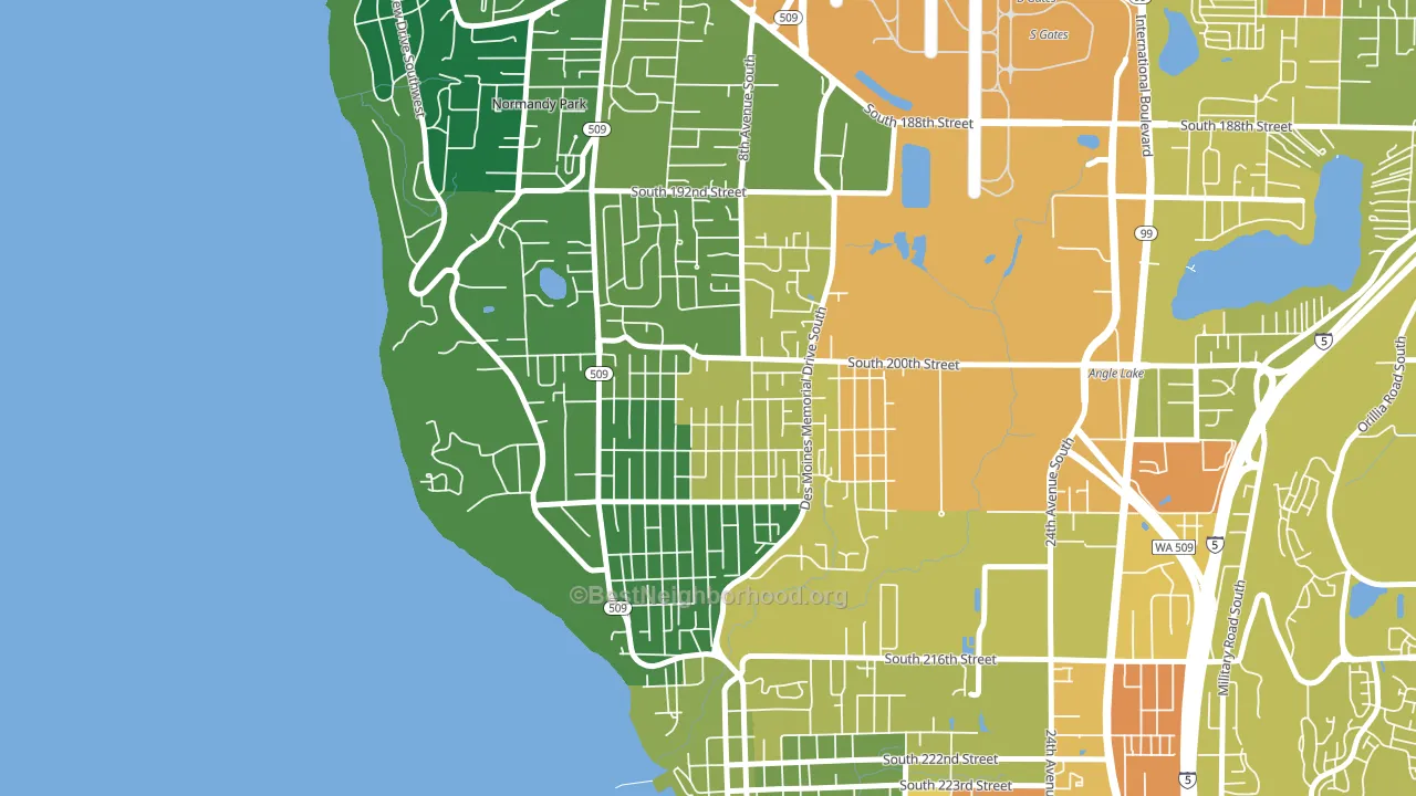 North Hill, Des Moines, WA block-group voter-turnout map