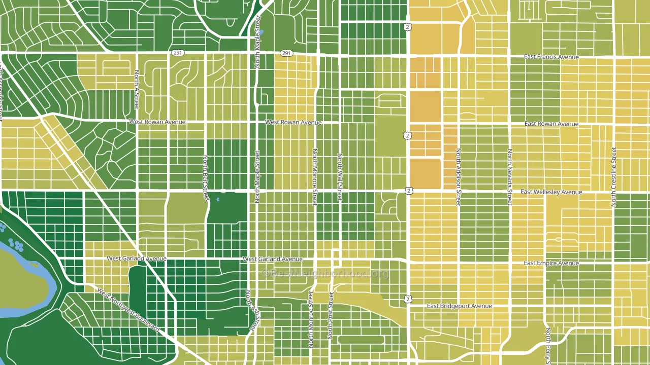 North Hill, Spokane, WA block-group voter-turnout map