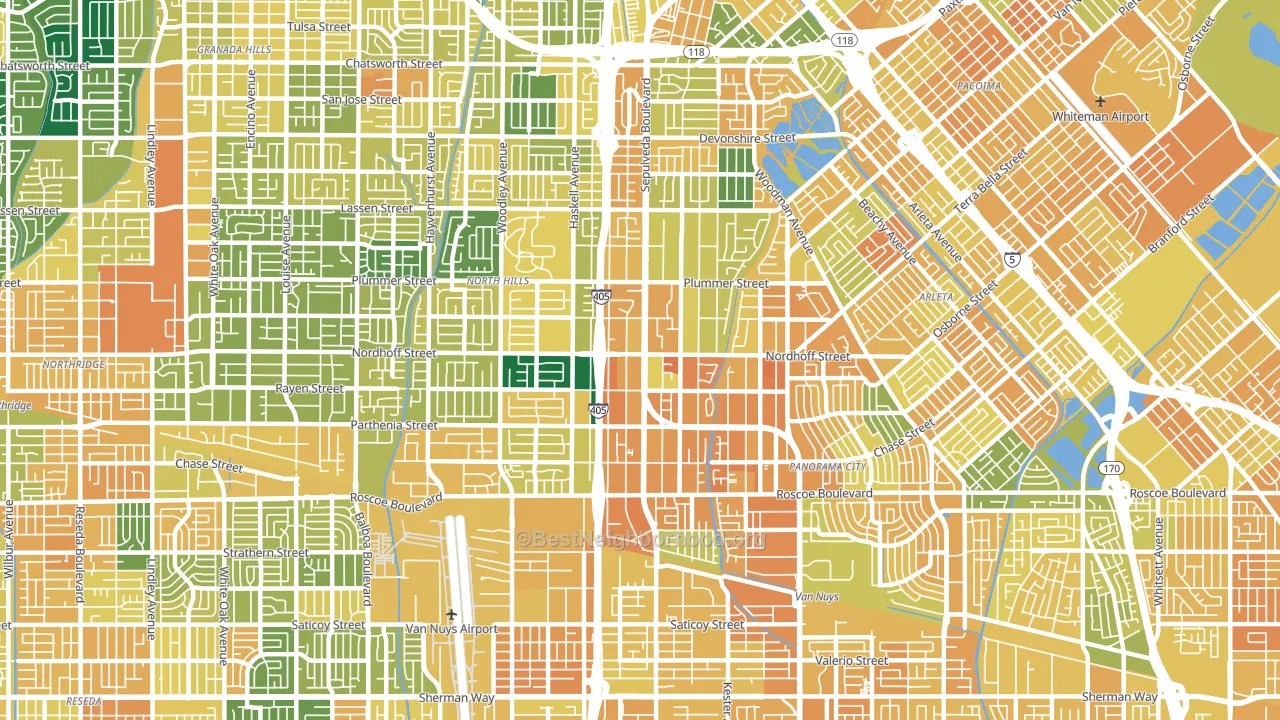 North Hills, CA block-group voter-turnout map