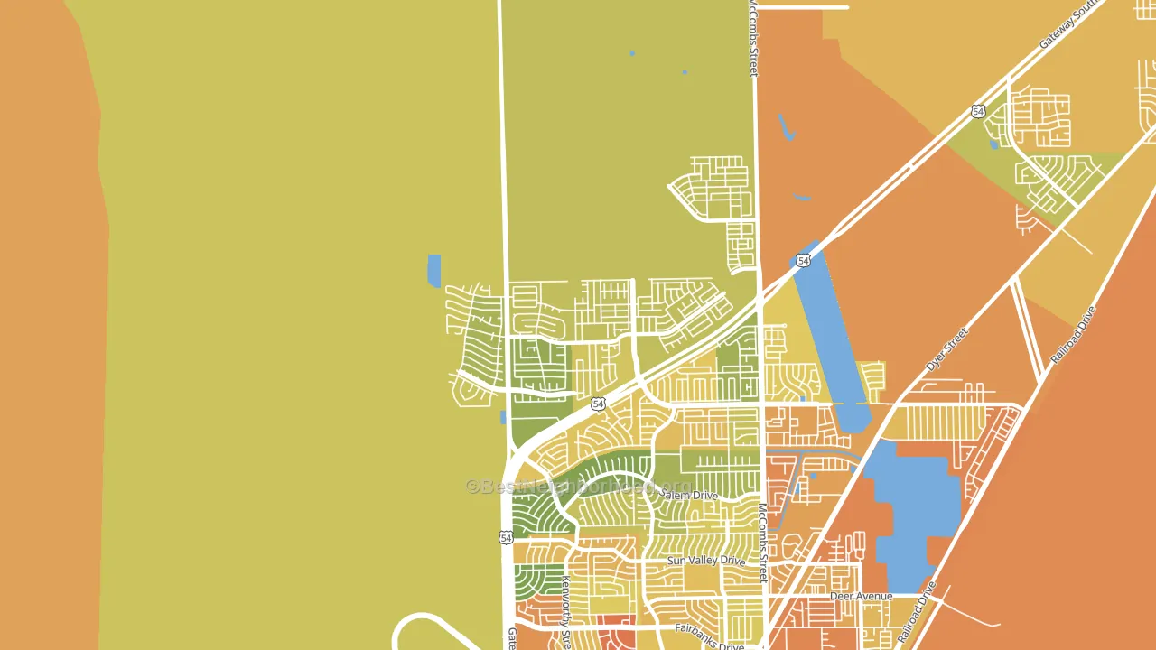 North Hills, El Paso, TX block-group voter-turnout map