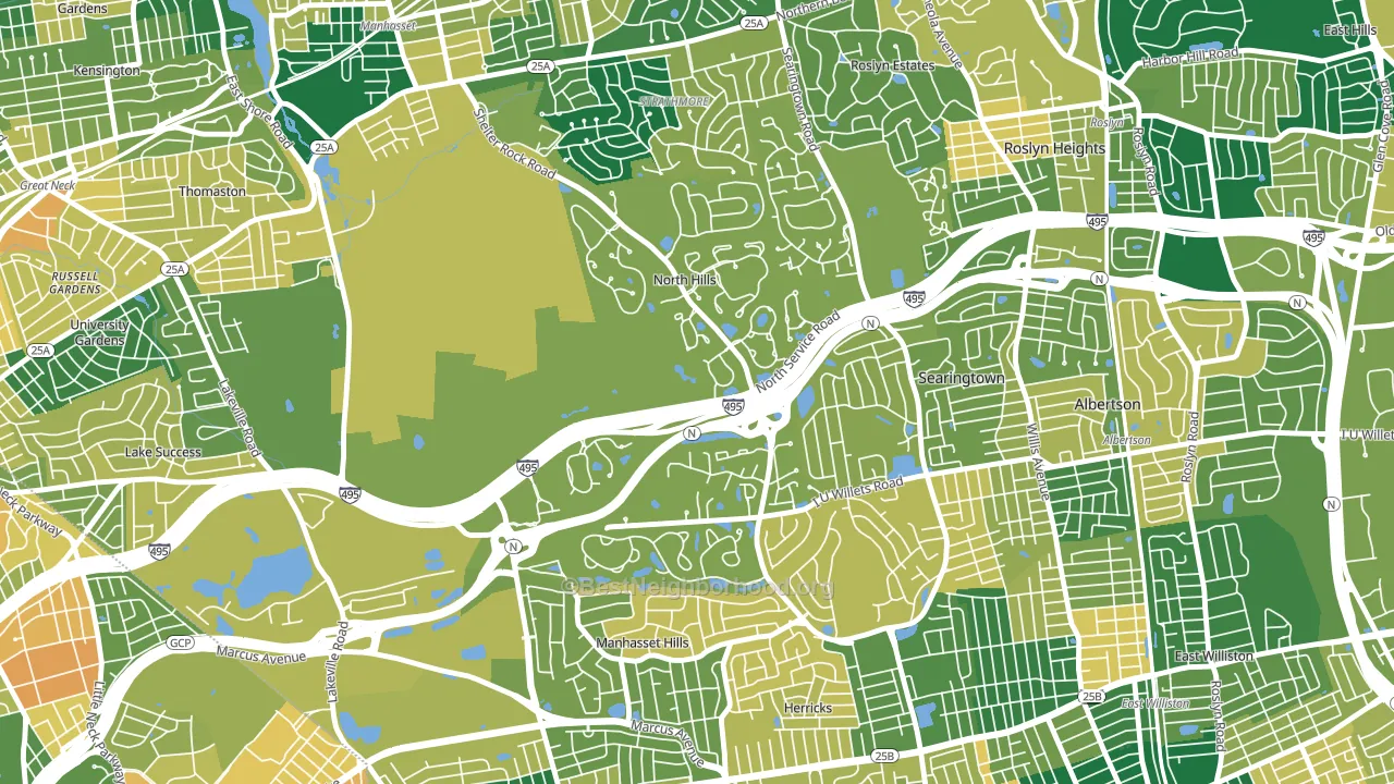 North Hills, NY block-group voter-turnout map