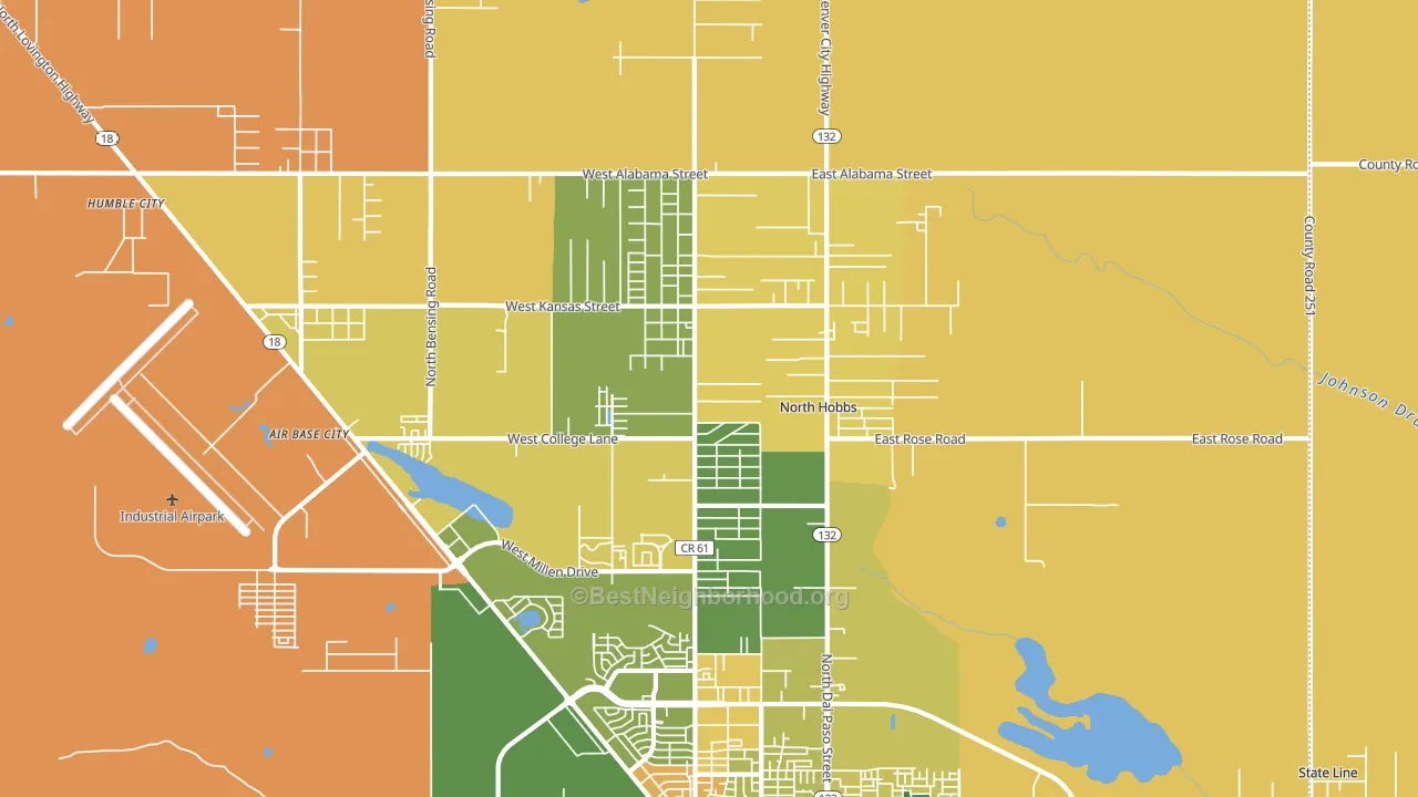 North Hobbs, NM block-group voter-turnout map