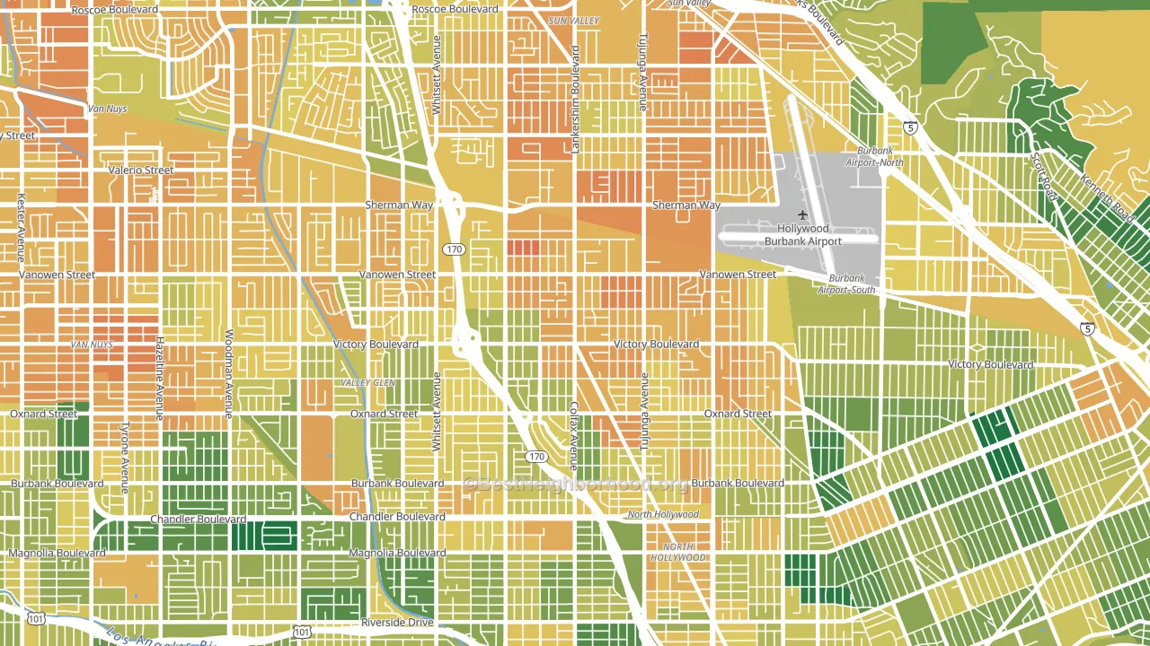 North Hollywood, CA block-group voter-turnout map