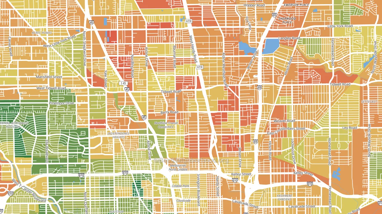 North, Houston, TX block-group voter-turnout map
