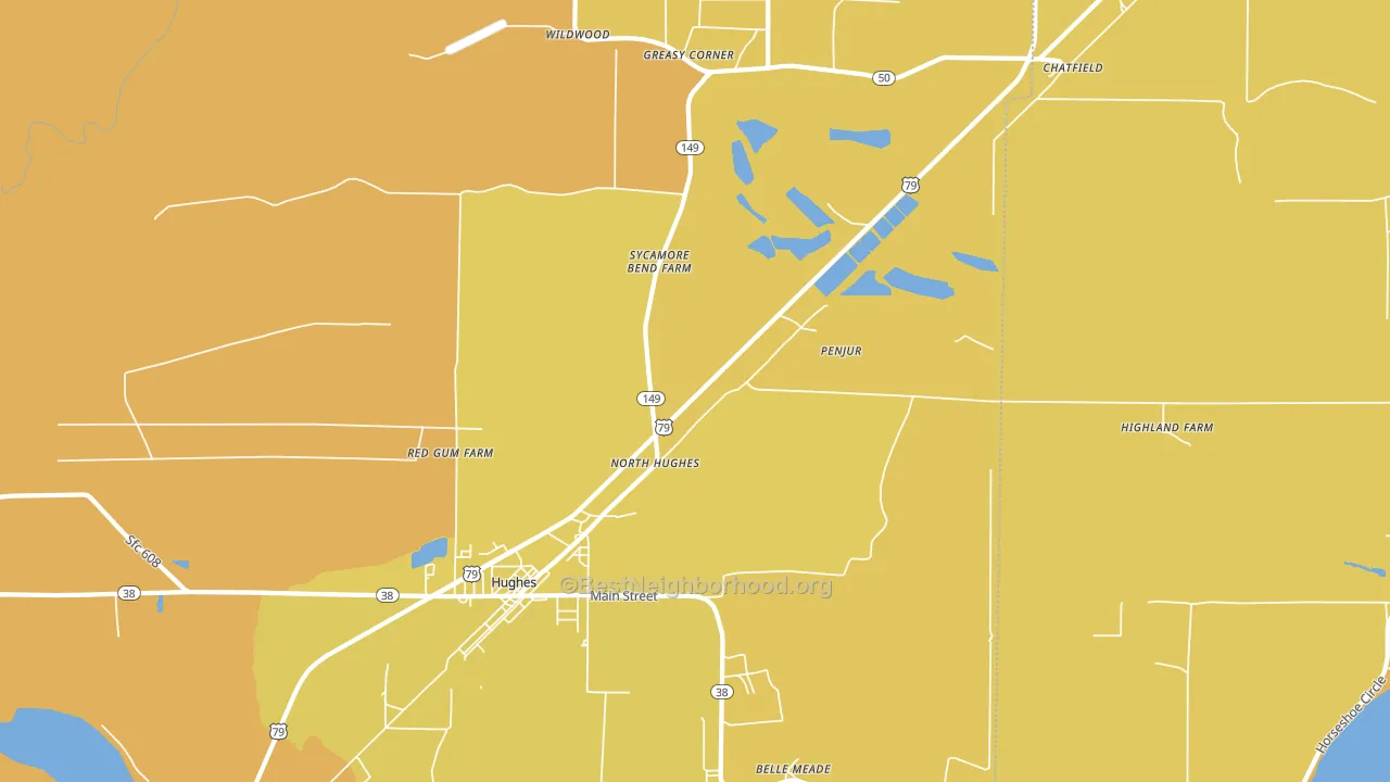 North Hughes, AR block-group voter-turnout map