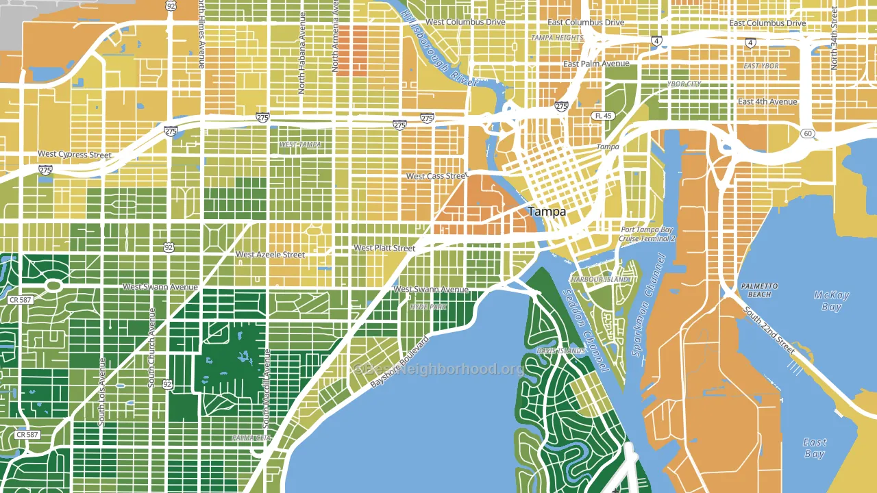 North Hyde Park, Tampa, FL block-group voter-turnout map