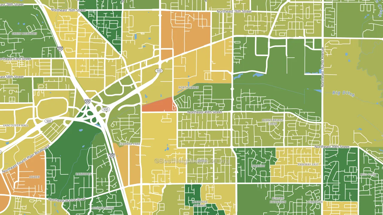 North Image, Vancouver, WA block-group voter-turnout map