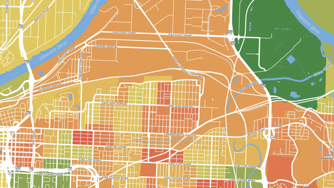 North India Mound, Kansas City, MO block-group voter-turnout map