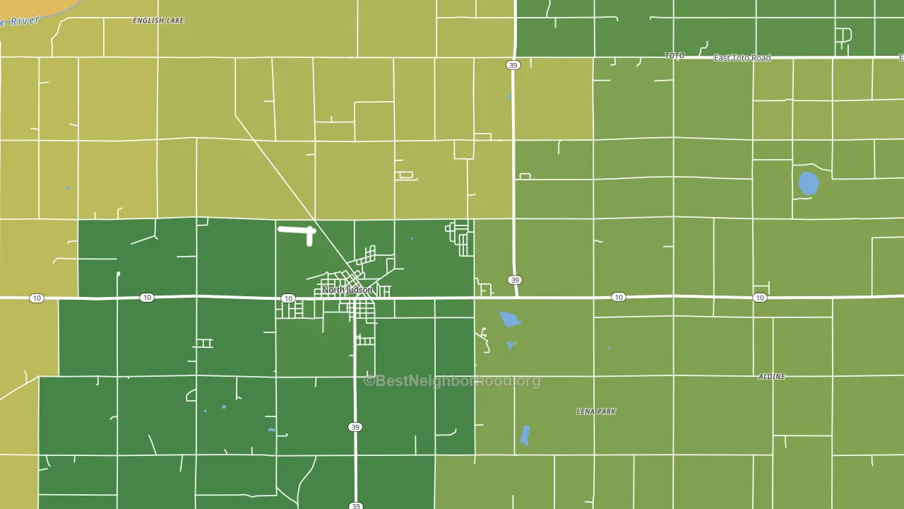 North Judson, IN block-group voter-turnout map