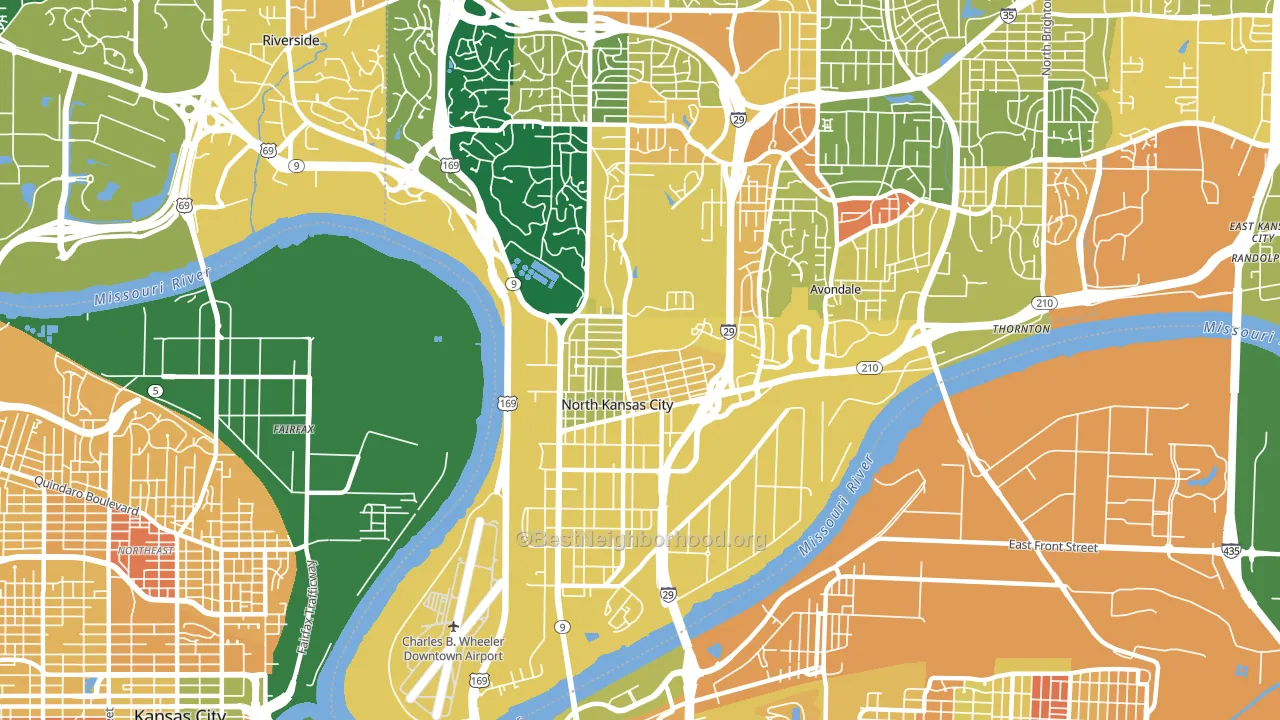 North Kansas City, MO block-group voter-turnout map